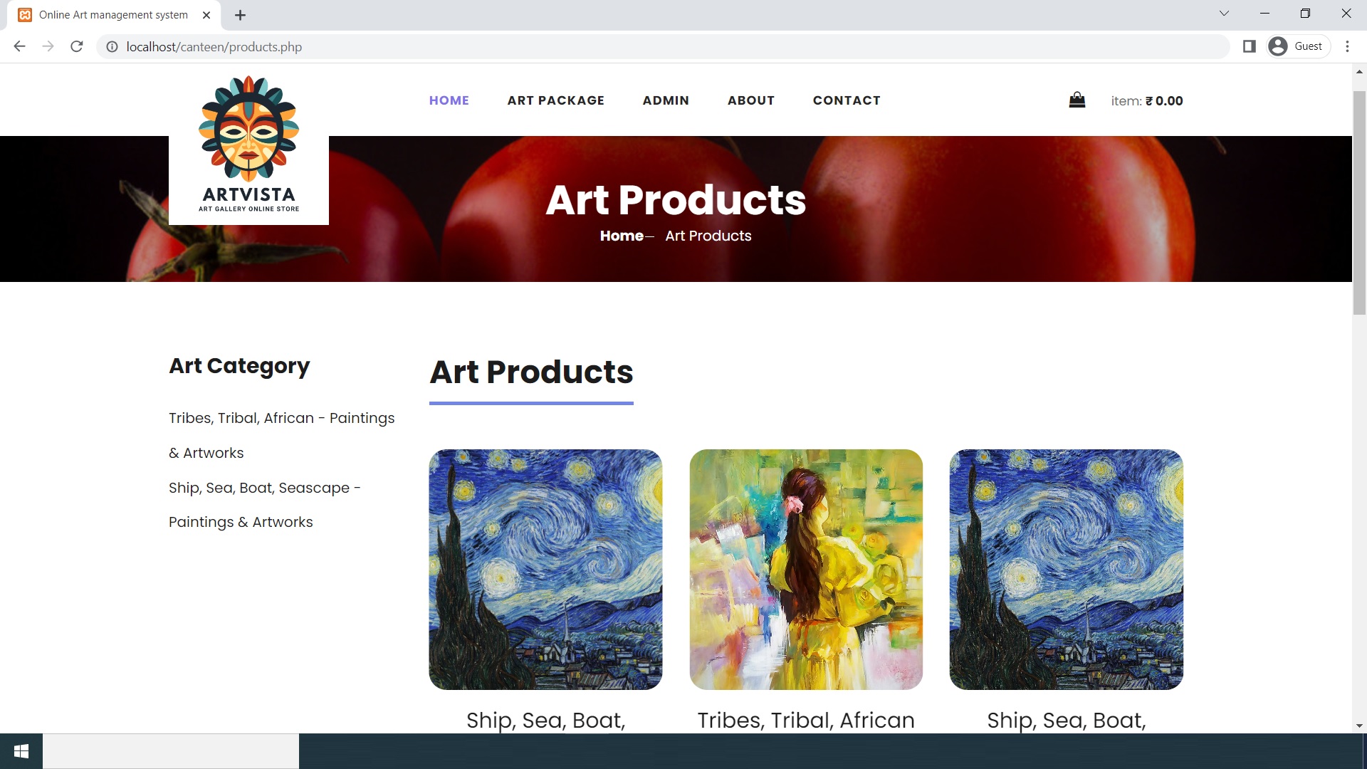 Best Online Art Gallery Project In Php & MySQL